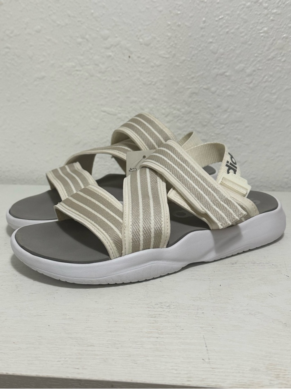 Adidas 90’s sandals Neutral Striped Sport Sandals - Beige